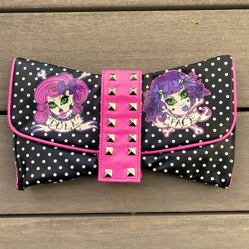 Too Fast Polka Dot Studded Pink Dollface Purse